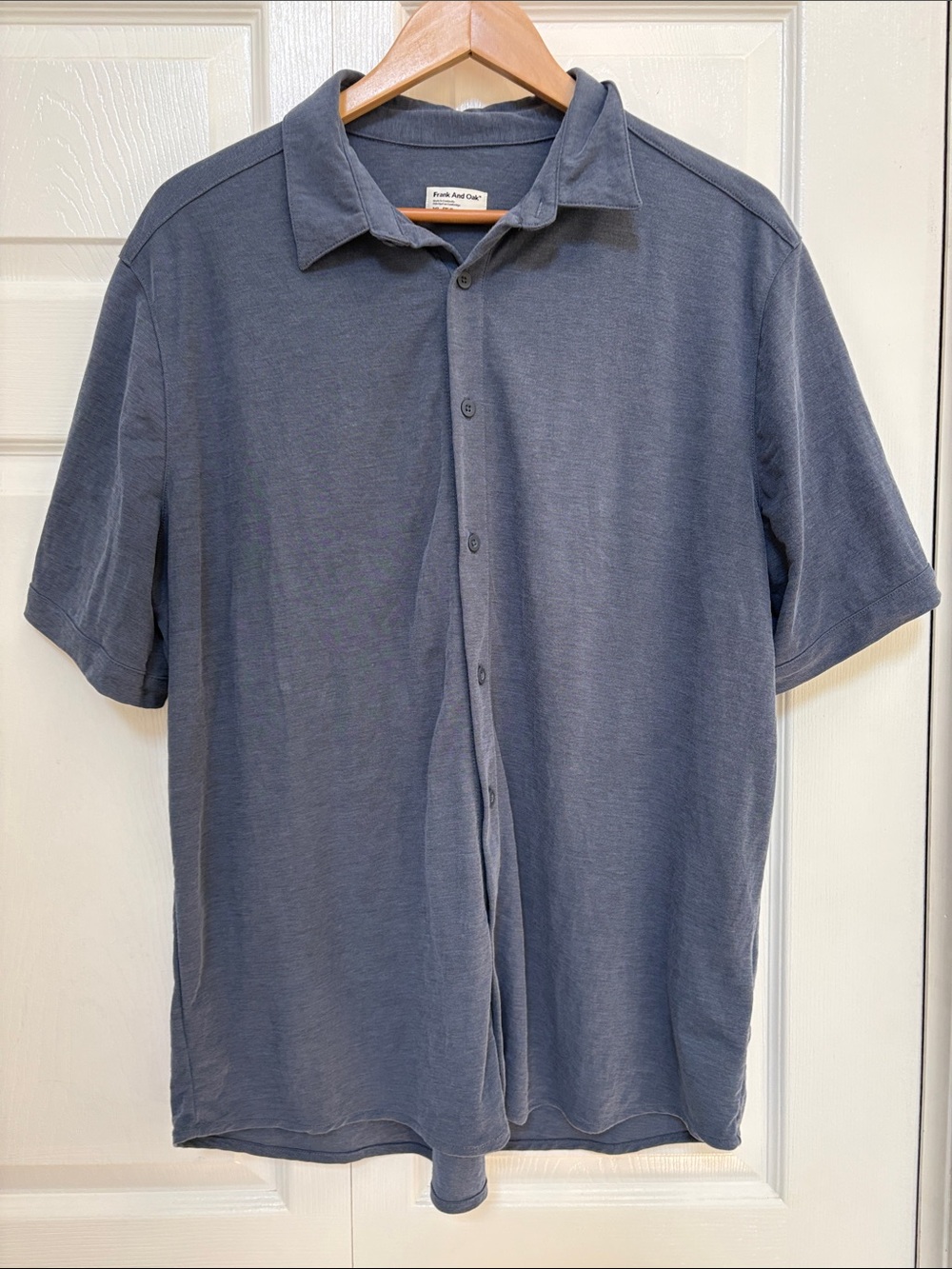 Frank And Oak Men's Blue Short Sleeve Button Down Shirt XL Like New